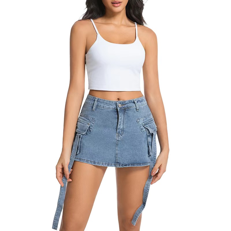 Pocket Denim Skirt