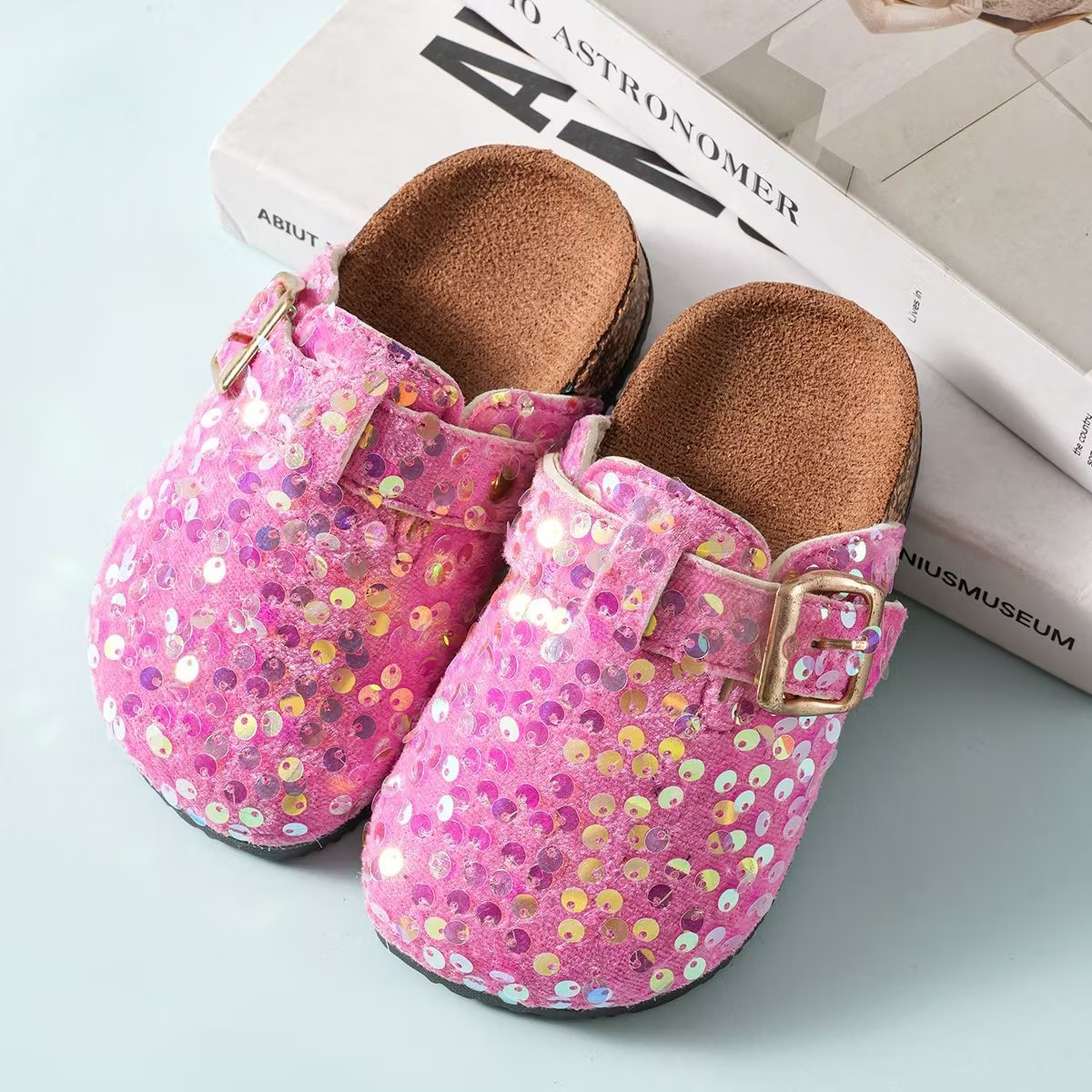 Sequined slippers