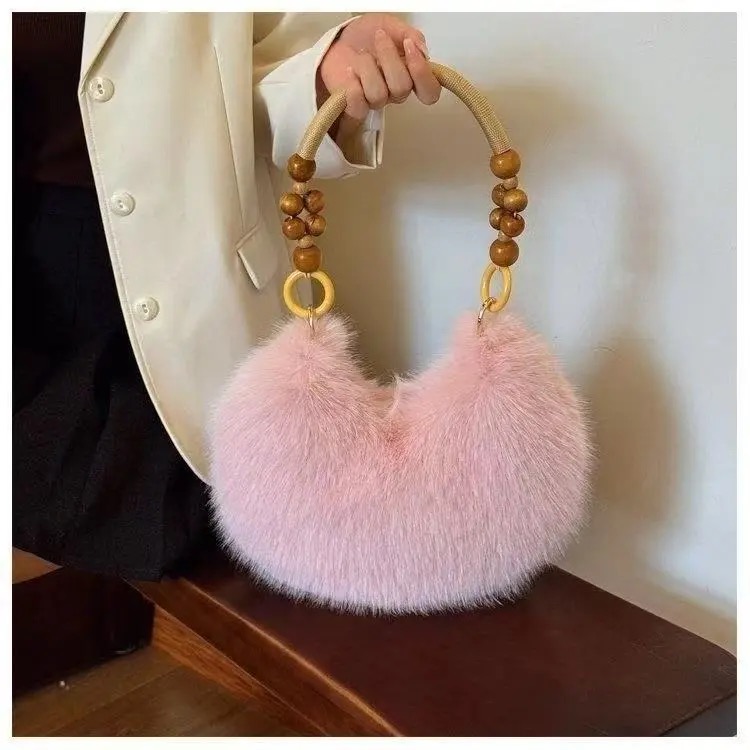 Fur beaded bags