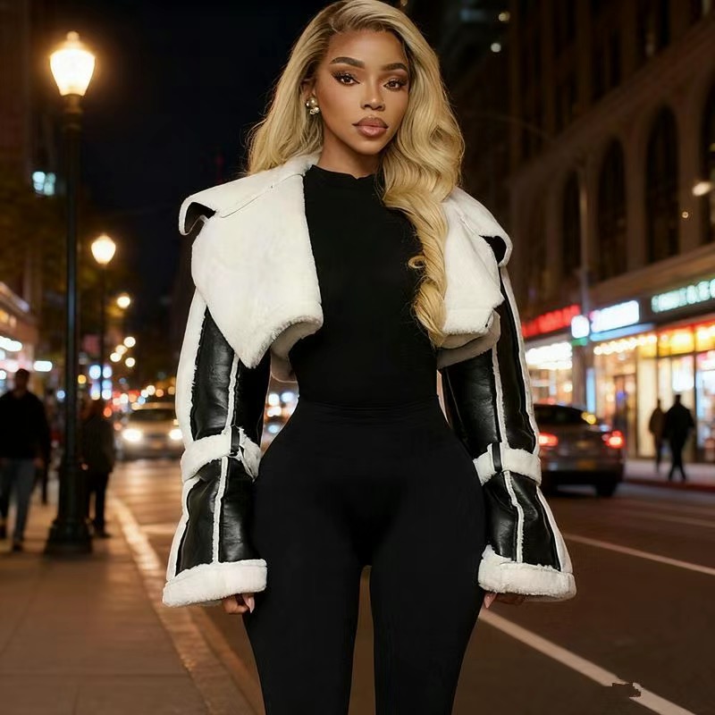 Leather and fur jacket  variation 4